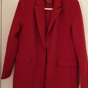 Dynamite Red Blazer Structured Suit Jacket